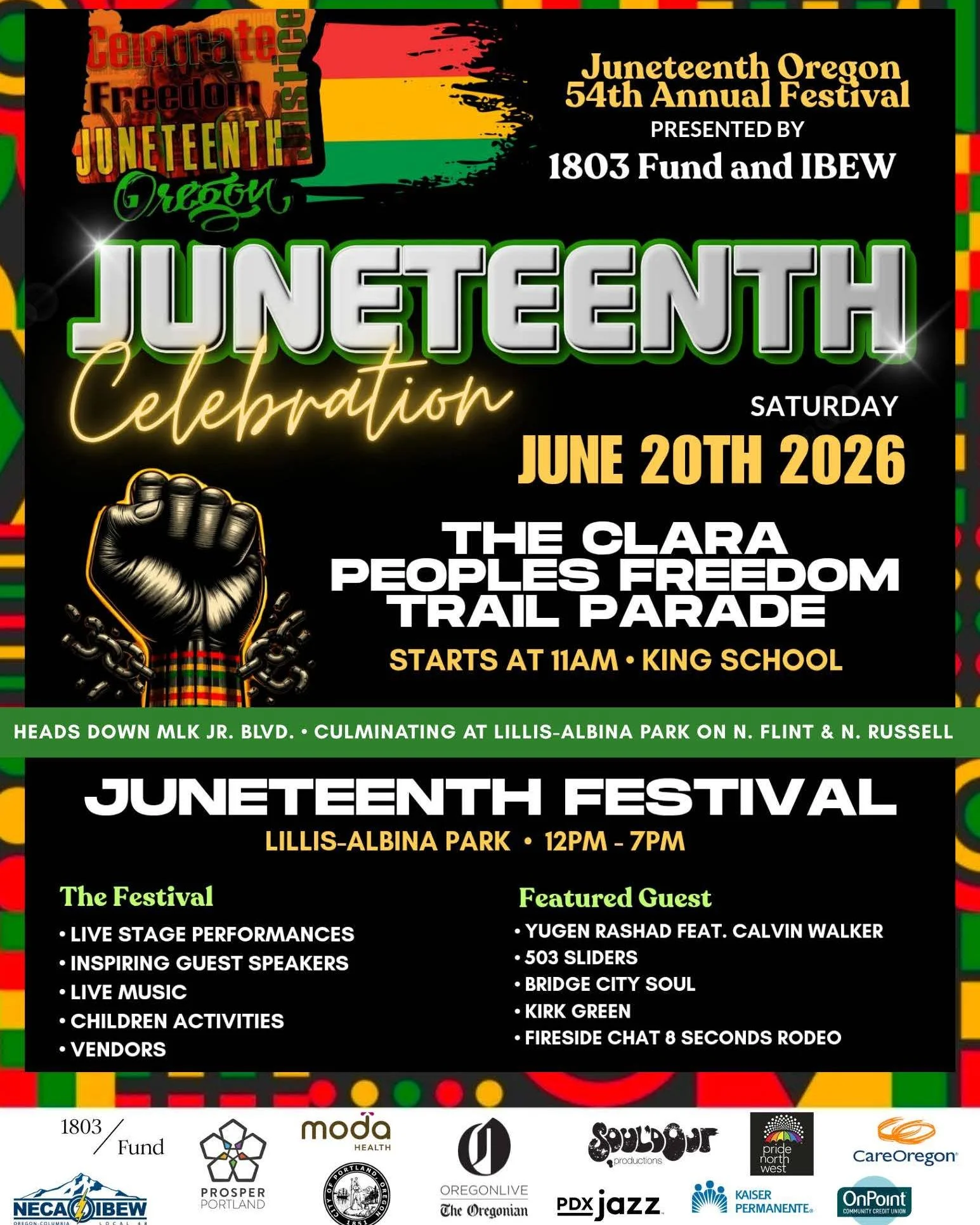 No plans for Juneteenth yet? Join us for Portland's 54th annual Juneteenth celebration on June 20th featuring performances, guest speakers, vendors, and the Clara Peoples Freedom Trail Parade. Sign up to table with us at the link in bio.

On Juneteen