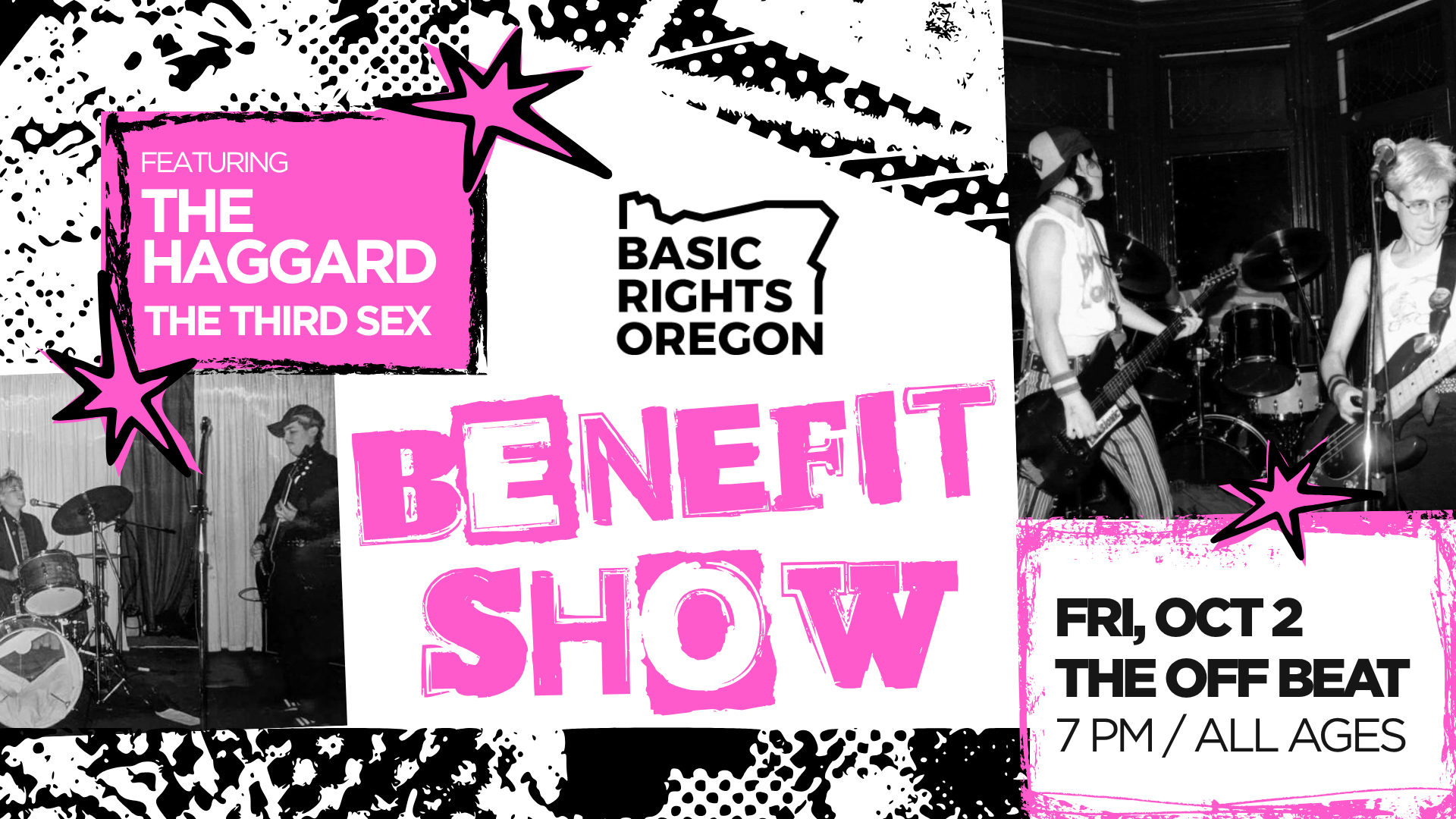 Basic Rights Oregon Benefit Show featuring The Haggard & The Third Sex
