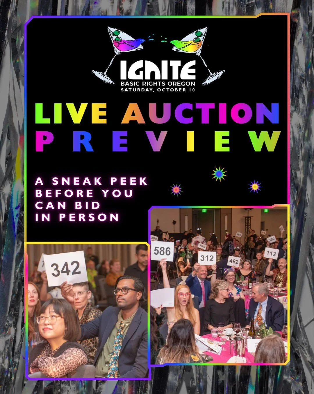 Support queer rights and have the experience of a lifetime 🌴🤯

Talk to your people, consult the cal, and get ready to bid on these dreamy auction items! Bidding will take place in person at #Ignite2026 coming up on October 10th.

For more info, che