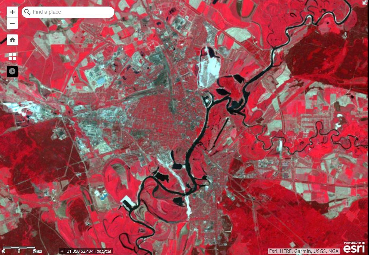 Photo 2. a) infrared radiation map (June 6, 1985)