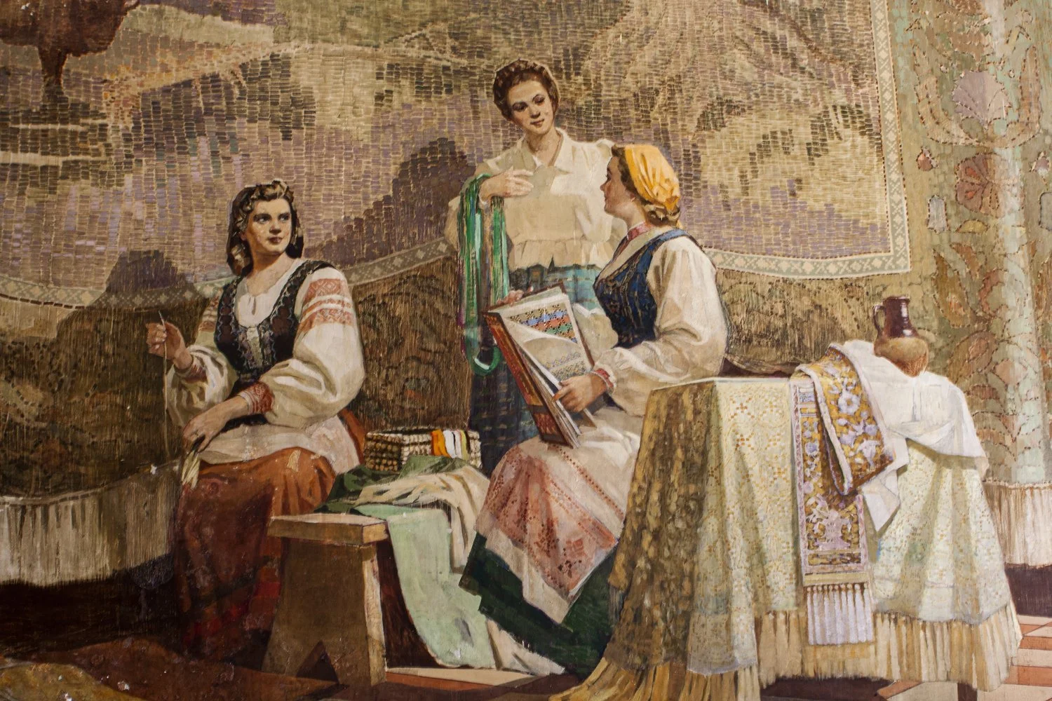 I. Ahremchik and I. Davydovich, "Belarusian Masters" panel, 1956