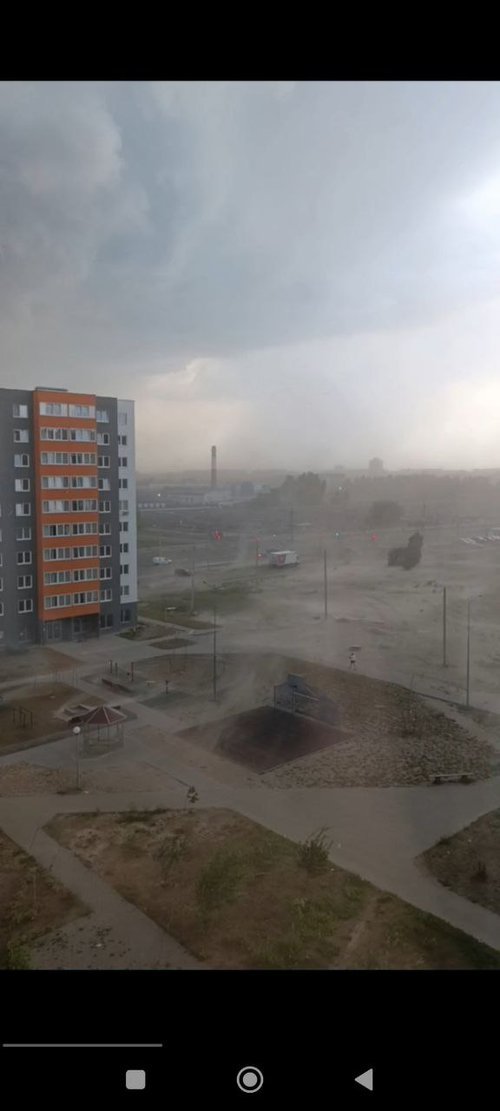 Photo 3. c) a local dust storm in a Homiel residentia