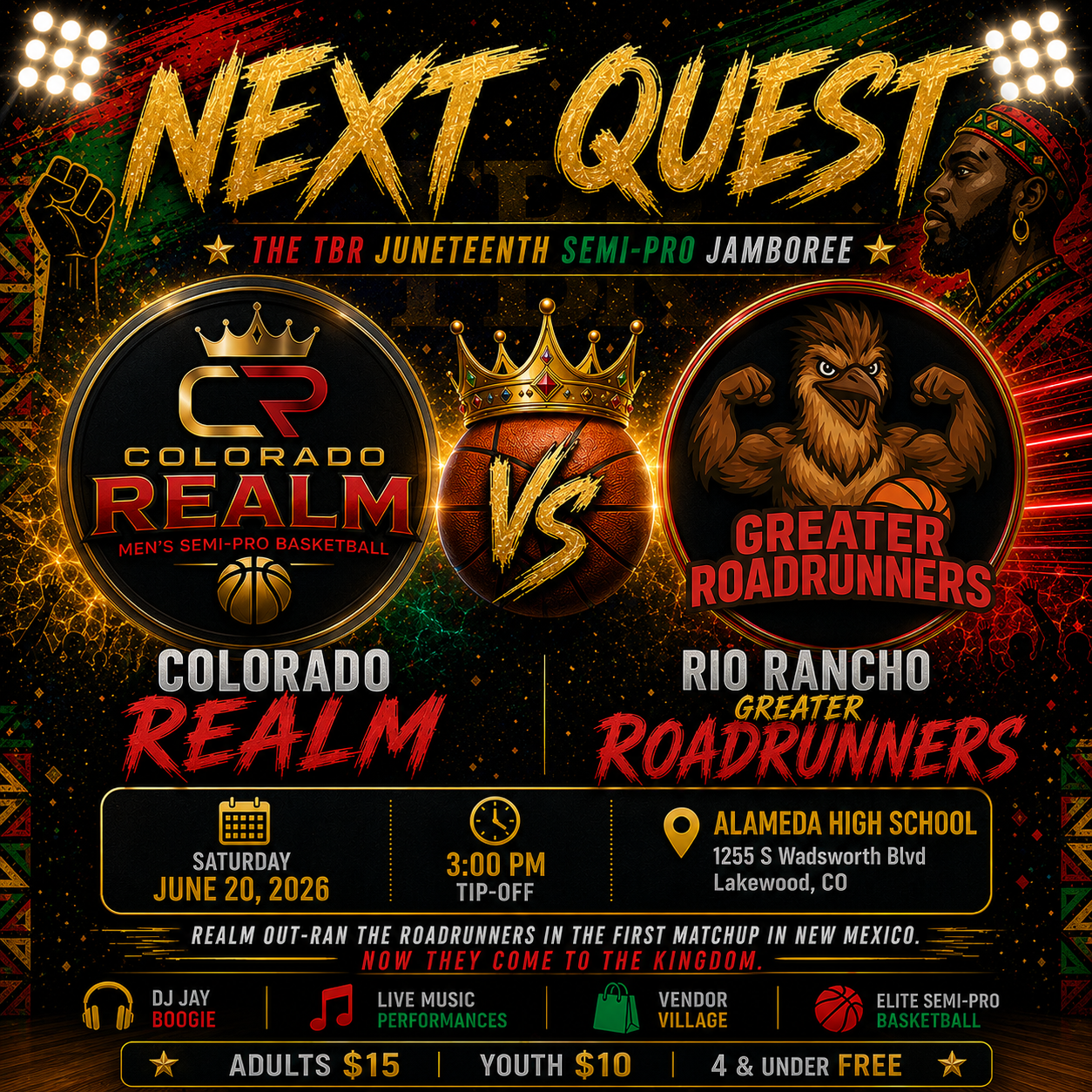 TBR GAME DAY - REALM vs RR Greater Roadrunners 