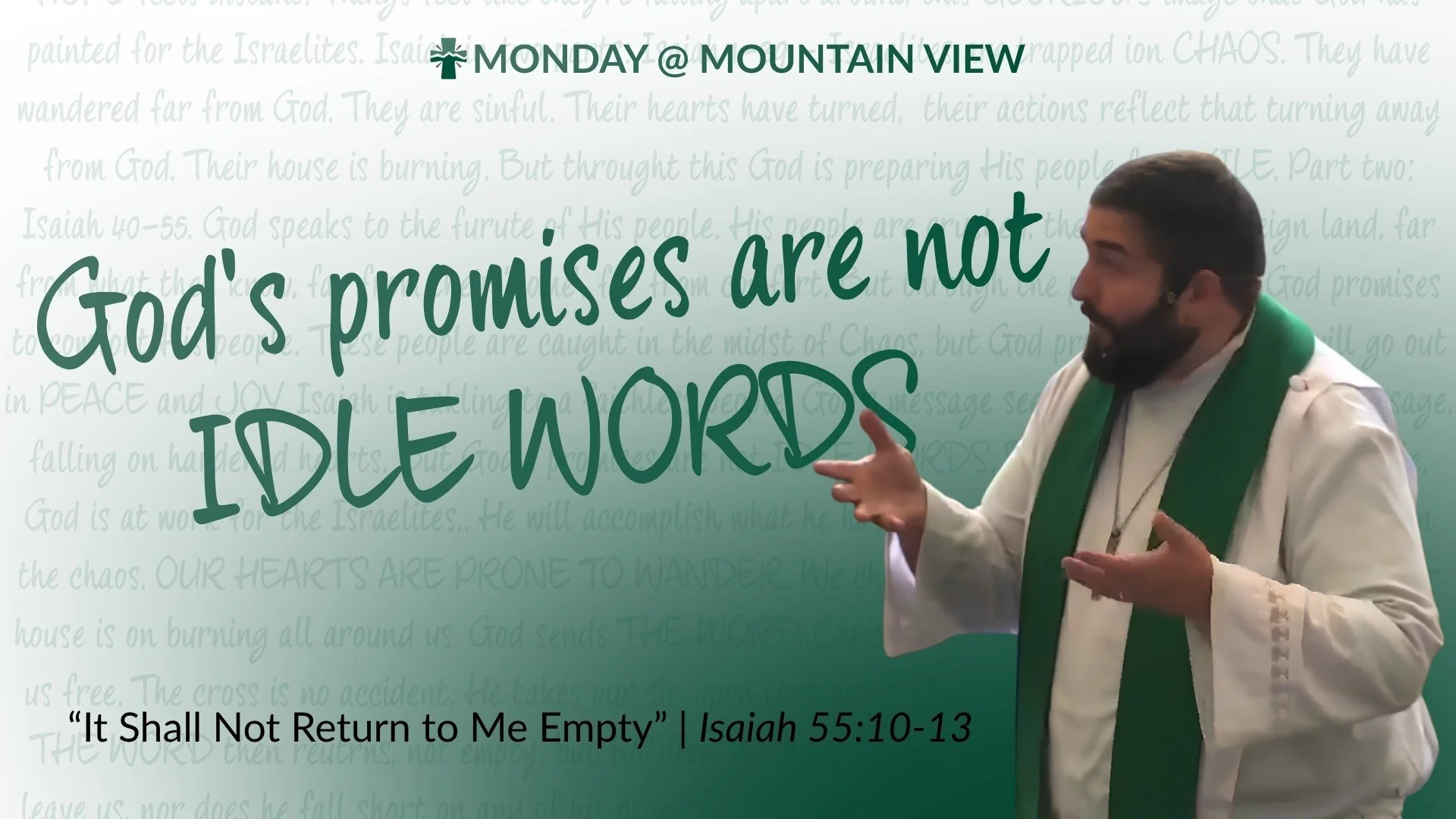 Sometimes God&rsquo;s work is happening in ways we can&rsquo;t immediately see.

Yesterday, we reflected on Isaiah 55:10-13 and God&rsquo;s promise that His Word never returns empty. Just as rain and snow quietly water the earth before new life appea