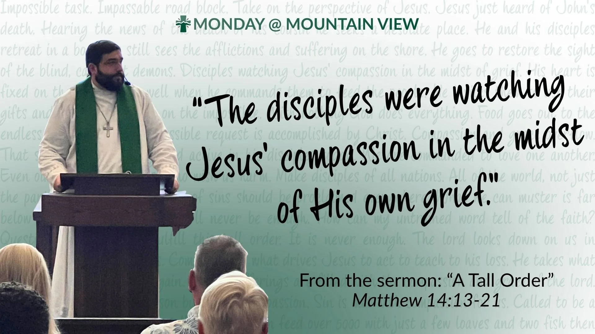 Yesterday, we were reminded that God doesn't wait for us to have enough strength, wisdom, or ability before He works through us. Instead, He takes our meager offerings and accomplishes far more than we could ever imagine.

The same Savior who fed mor