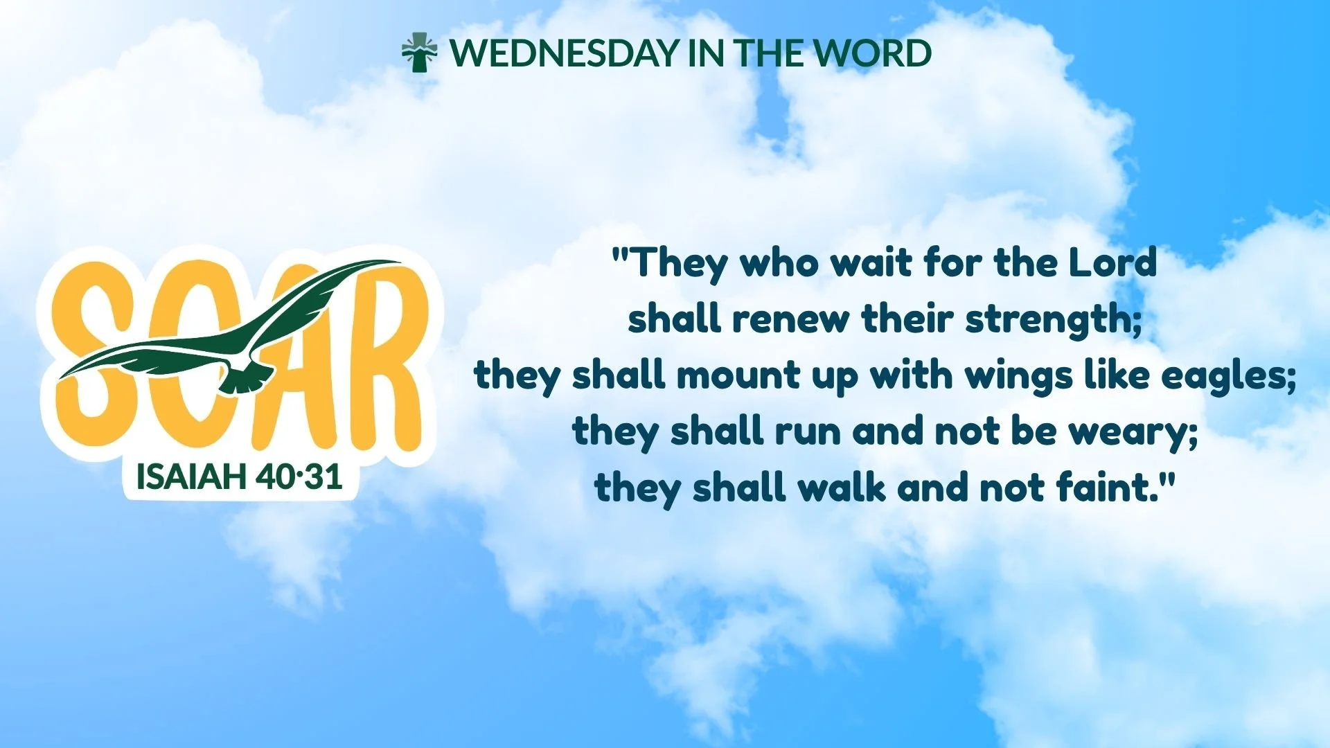 Today is the beginning of another year of learning, growing, and walking together in God's promises at Mountain View Lutheran.

Our school theme for this year comes from Isaiah 40:31: "But they who wait for the Lord shall renew their strength; t