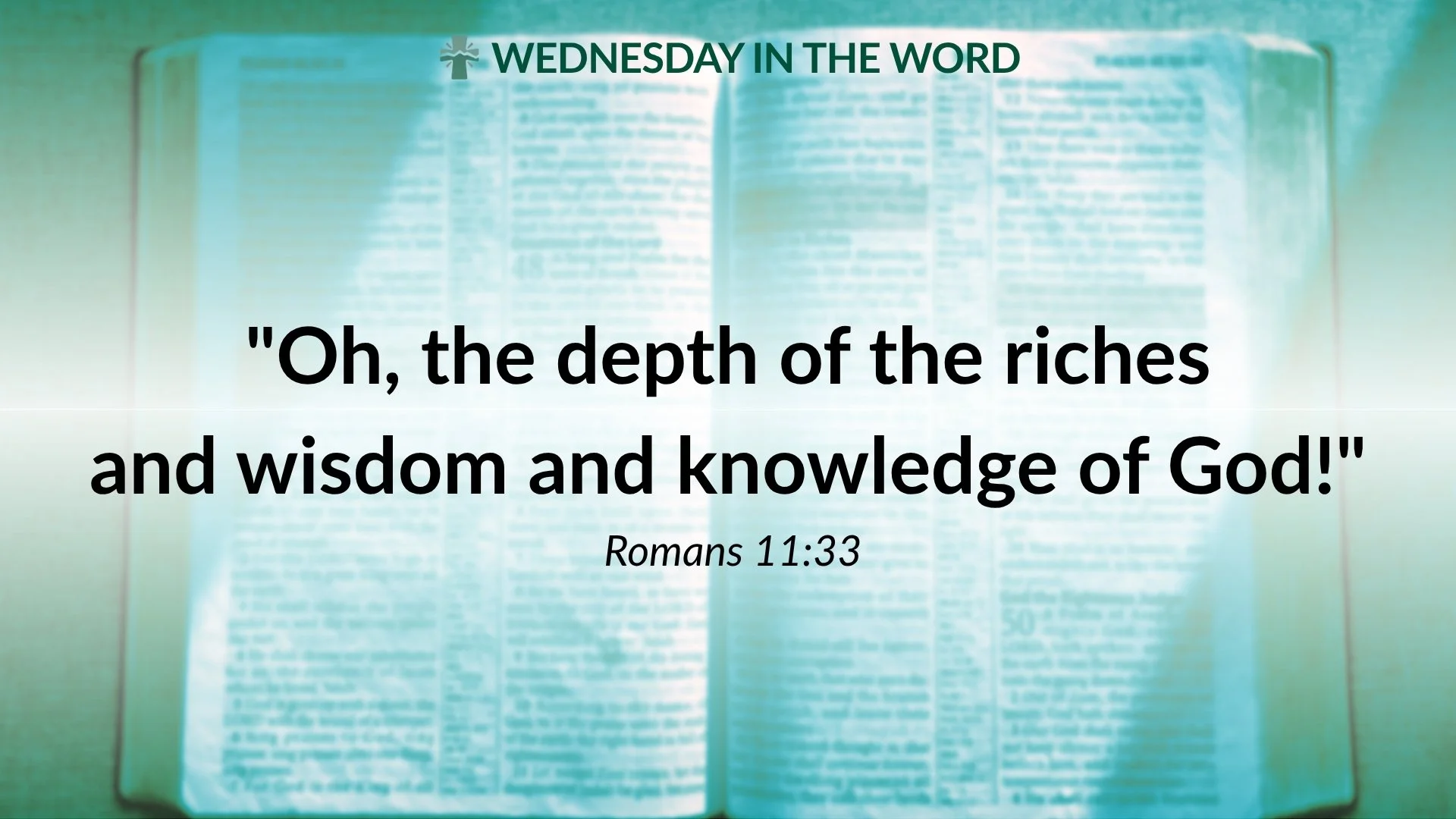 Paul's words in Romans 11 leave us in awe: "Oh, the depth of the riches and wisdom and knowledge of God!"

After reflecting on God's incredible mercy and wisdom, Paul turns to a question that reaches into our everyday lives: How should we r