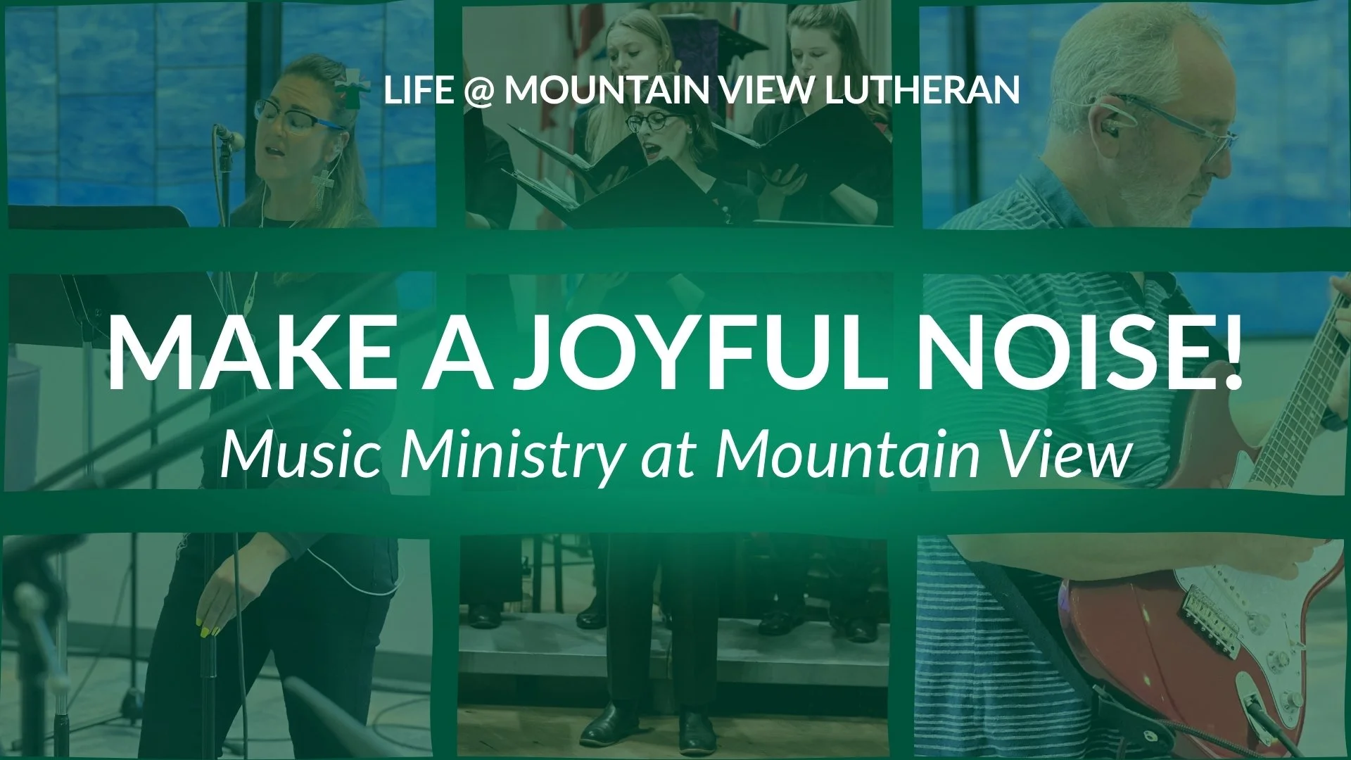 Music has always been an important part of how God's people worship together. At Mountain View Lutheran, we have the joy of making music in many different ways, and we're thankful for everyone who shares their gifts with our church family.

Adult Cho