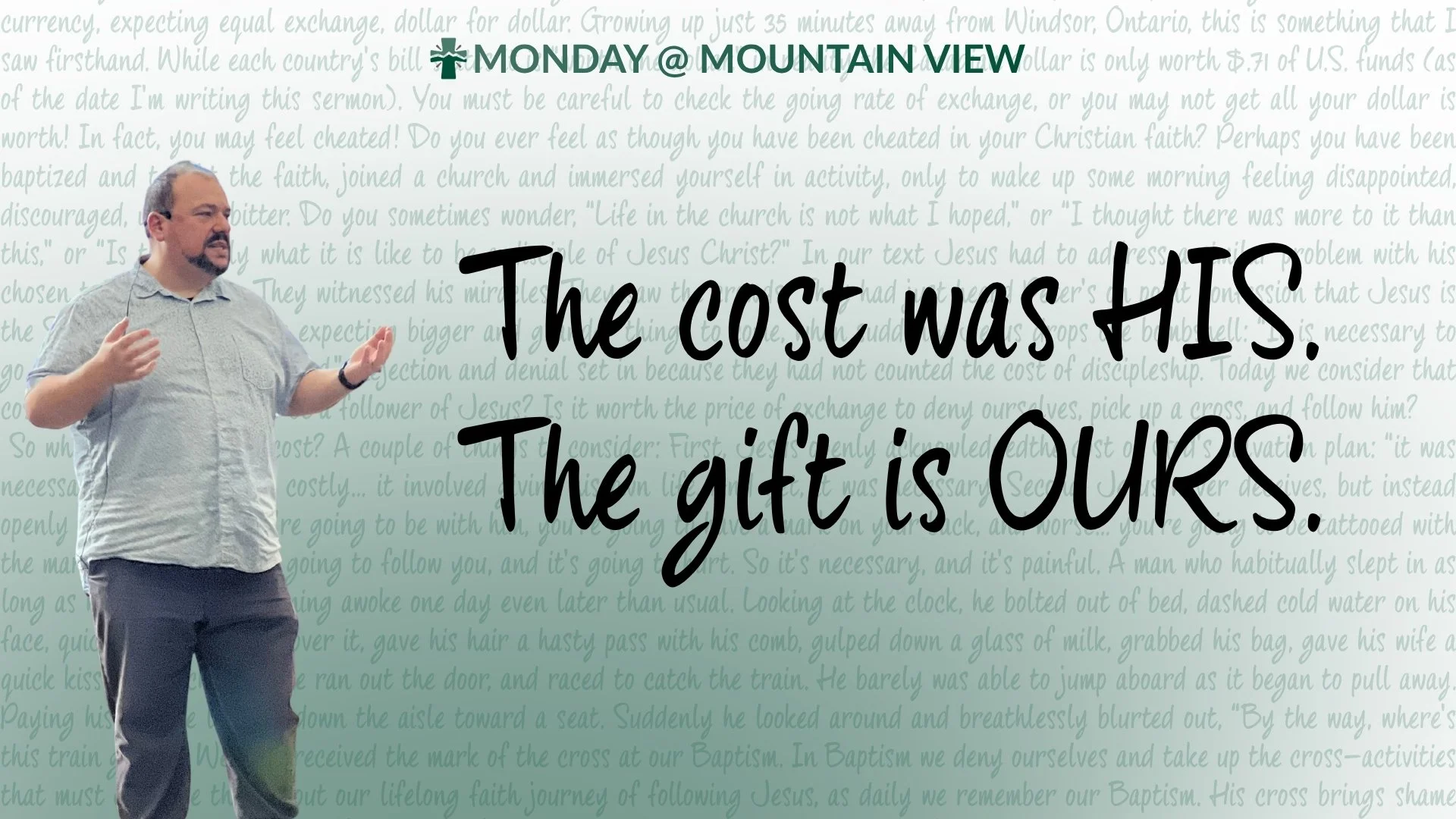 Yesterday, we were reminded that the cost of following Jesus is real.

Jesus never promised His disciples an easy road. He told them plainly that following Him means denying ourselves, taking up our cross, and following Him.

But here's the beautiful