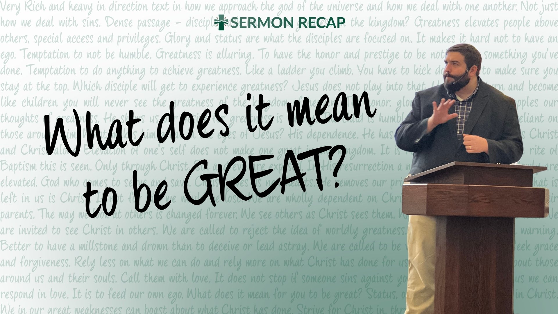 In Matthew 18, the disciples asked Jesus who would be greatest in the kingdom of heaven. They were thinking about status, recognition, honor and position.

Jesus turned that idea of greatness upside down.

The greatest in His kingdom is not the perso