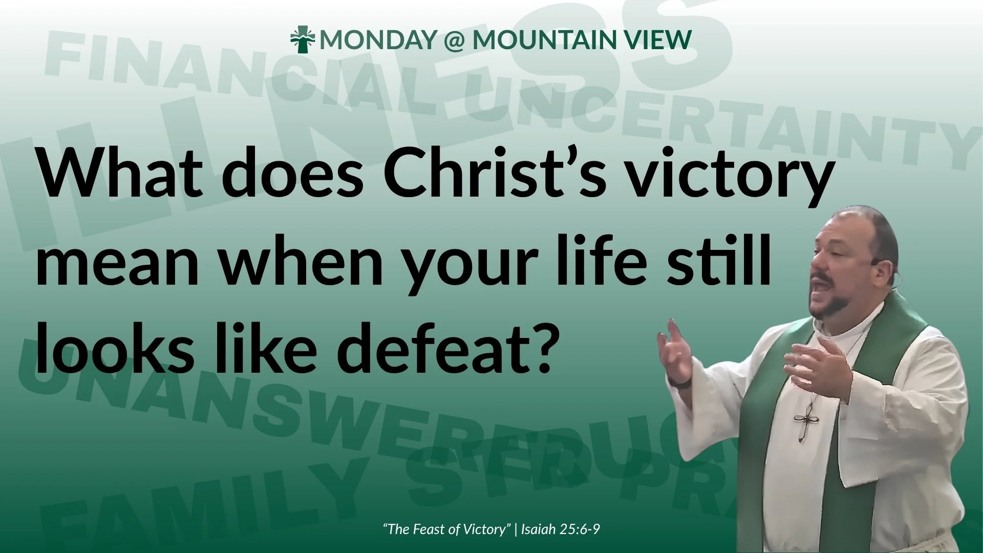 Life doesn't always look victorious.

Illness, financial uncertainty, family struggles, and unanswered prayers can leave us wondering where God is in the middle of it all. We believe in His promises, but what does the victory of Christ mean when life
