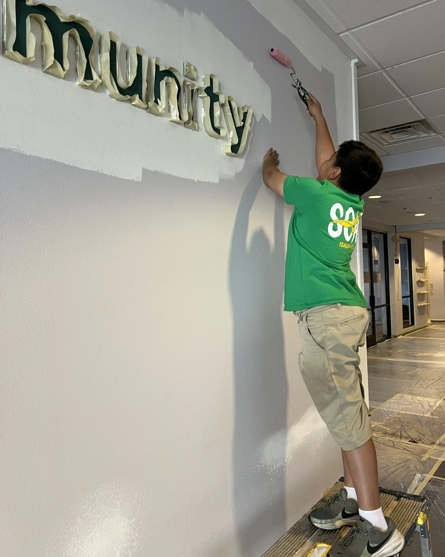 We hired the best painting crew we could find. Their rates are reasonable, their enthusiasm is unmatched, but their paintbrush skills are still under review.

The Narthex is getting a fresh coat of paint! We&rsquo;re sprucing things up around Mountai