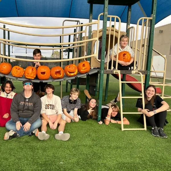 Students participating in seasonal youth group activities at Mountain View Lutheran Church in Las Vegas