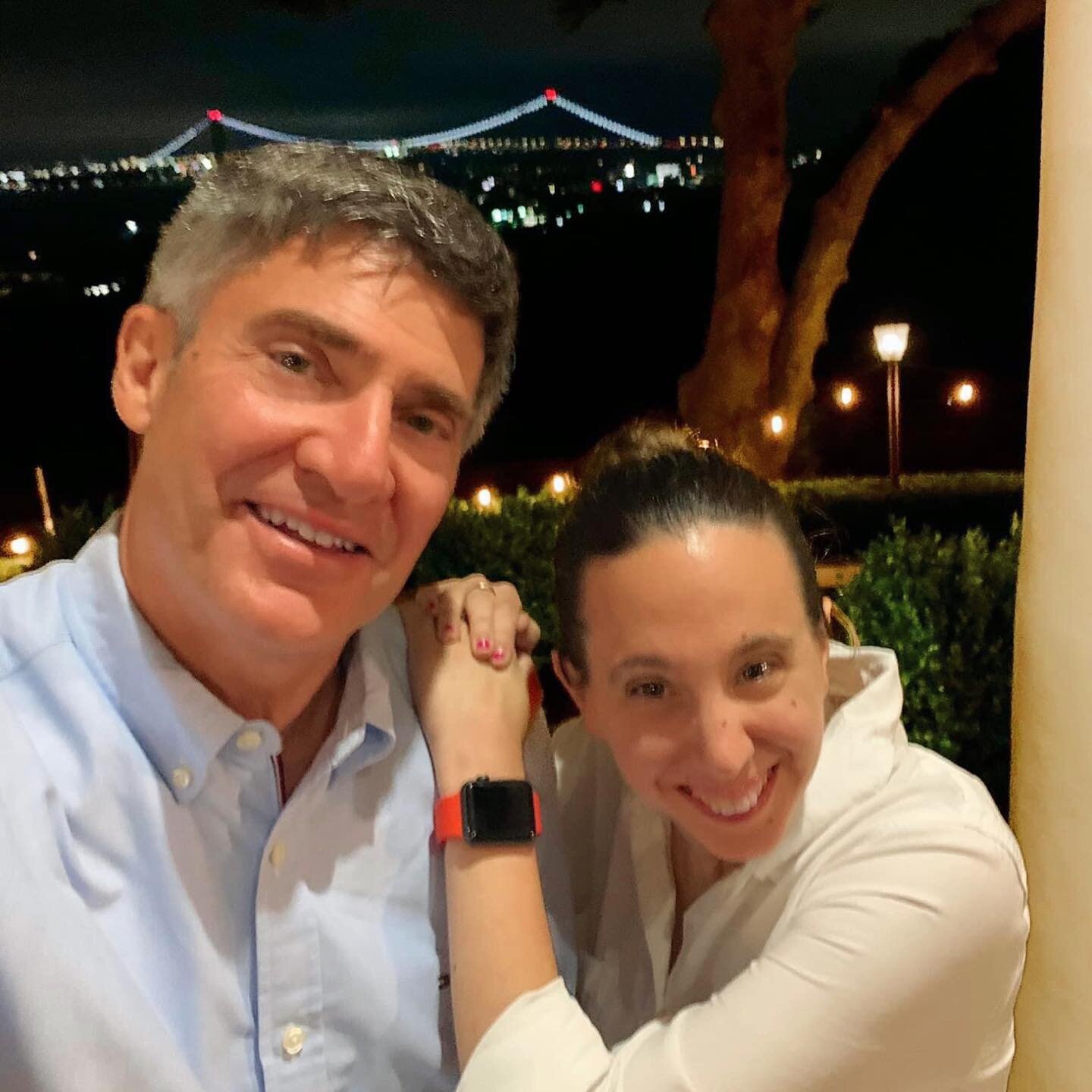 After a long, fruitful day of campaigning yesterday I had a great dinner with the family - and Jackie and I snuck off and took this pic! 🙃 @casabelvedere