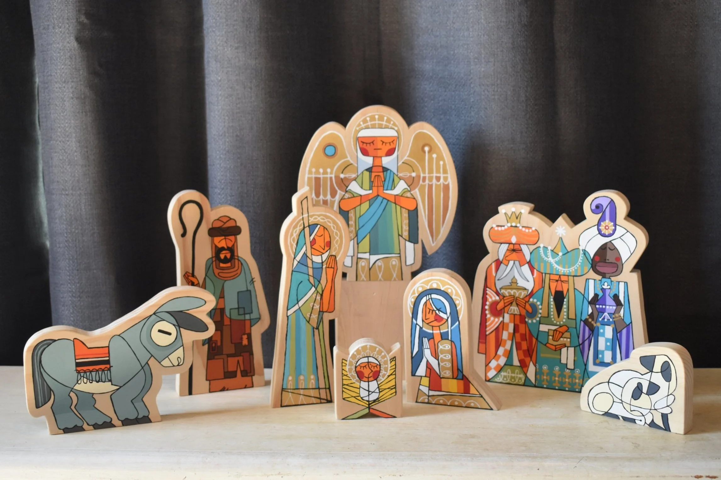 Nativity, Acrylic on Wood Block