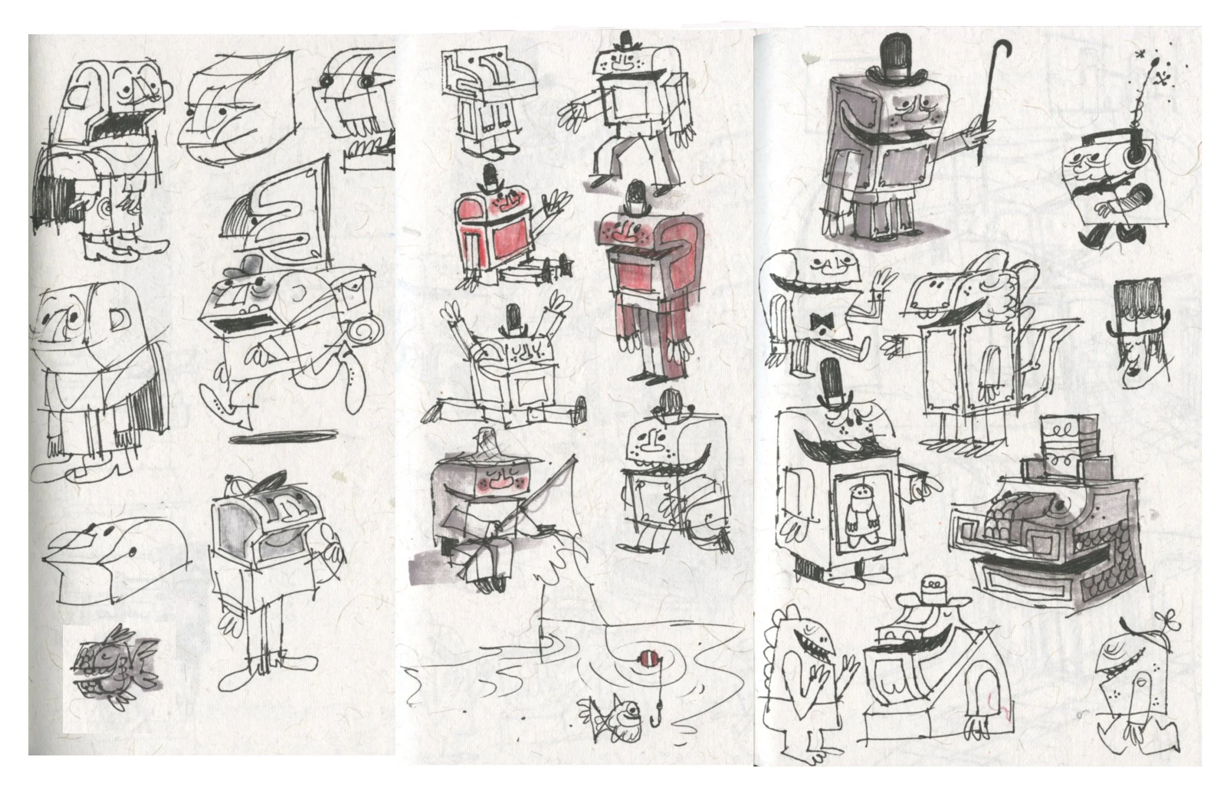 Sketchbook Spread, Ink