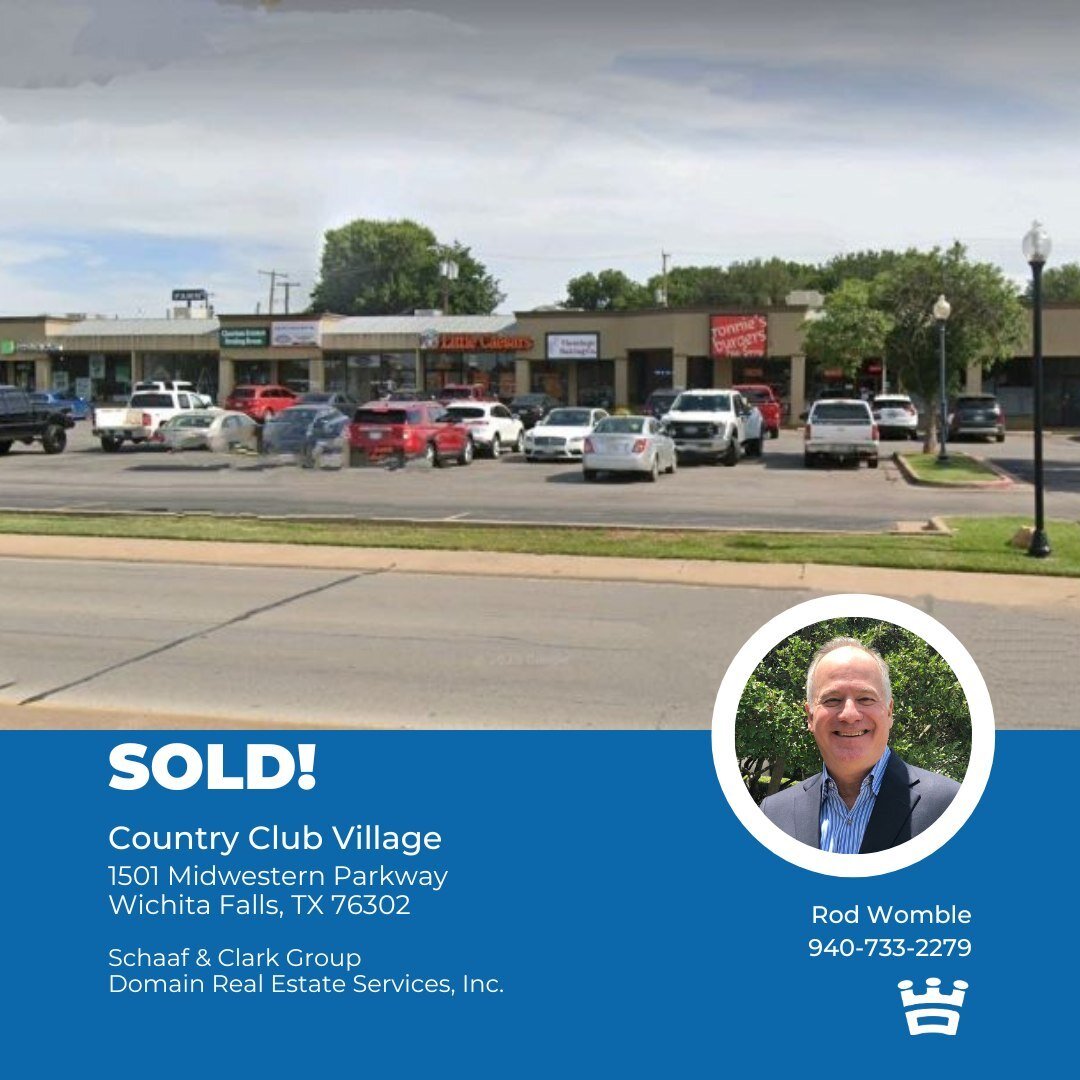 Congrats to Rodd Womble on the sale of the Country Club Village shopping center!  Ronnie's isn't going anywhere <!-- Invalid Character -->

#DomainRealEstate #commercialrealestate #ronniesburgers
#wichitafallsrealestate #texasrealestate #domainrealtors #wfdomain #WFAR #texo