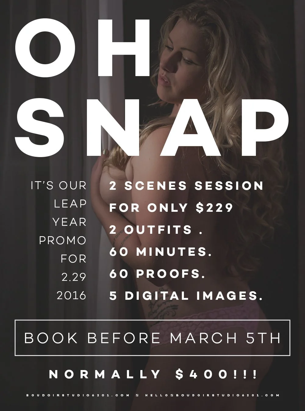 LEAP YEAR BOUDOIR PHOTOGRAPHY PROMO!