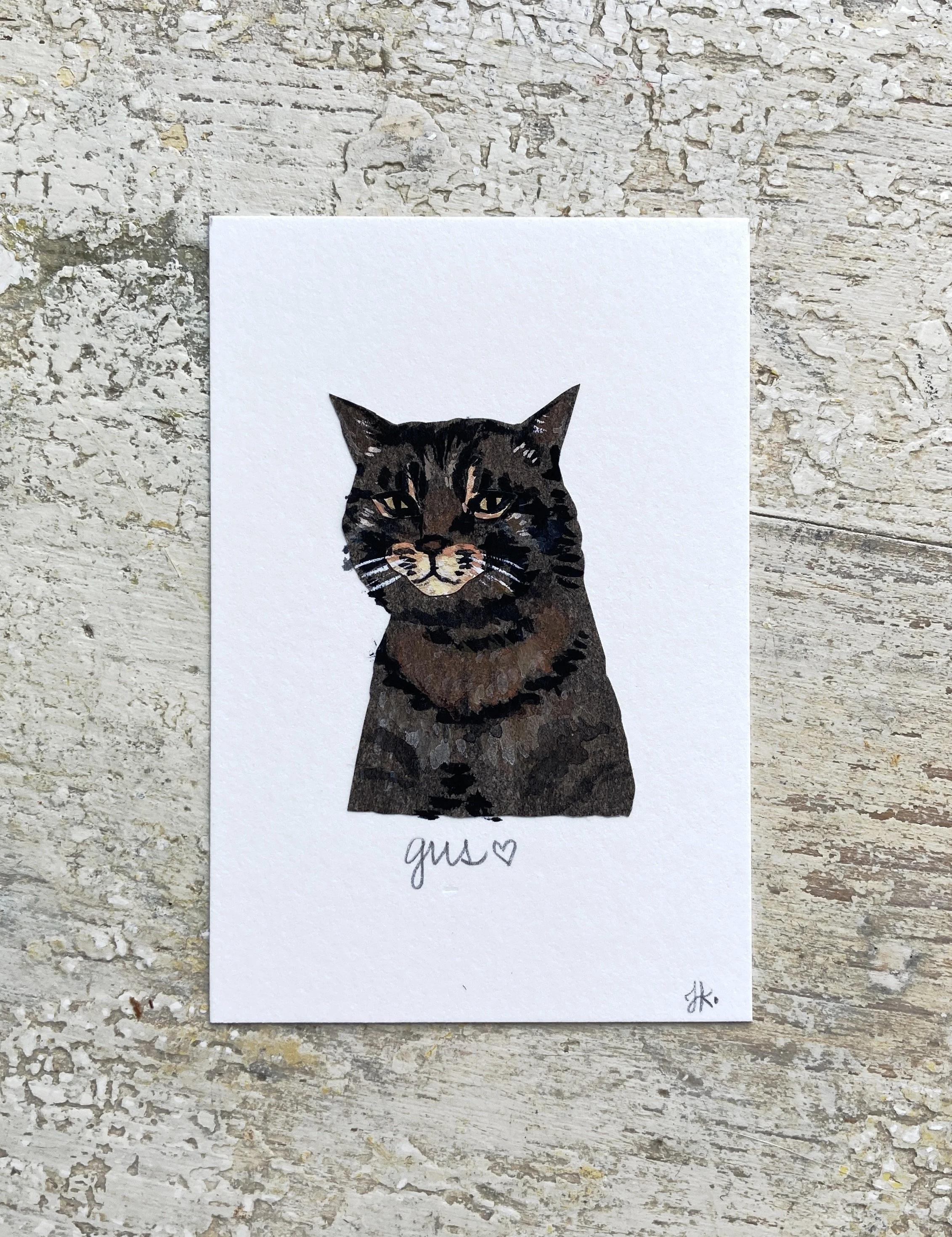 Gus Cut Paper Collage Pet Portrait