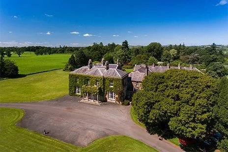 overhead photograph of larchfield estate wedding venue