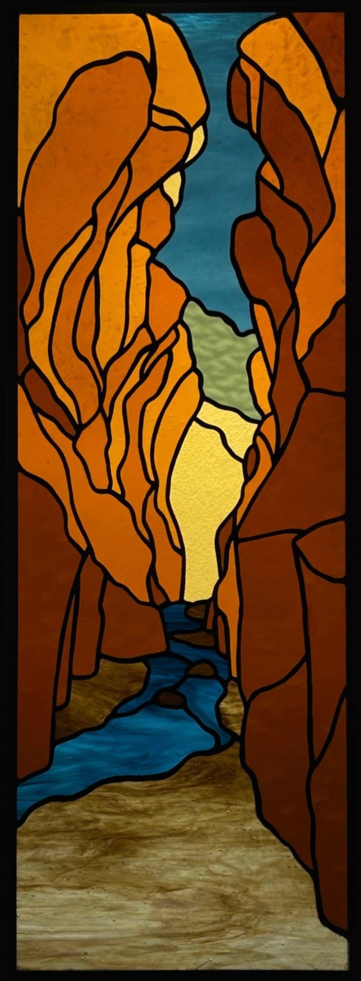Willis Creek  copper foil panel 9" x 23"