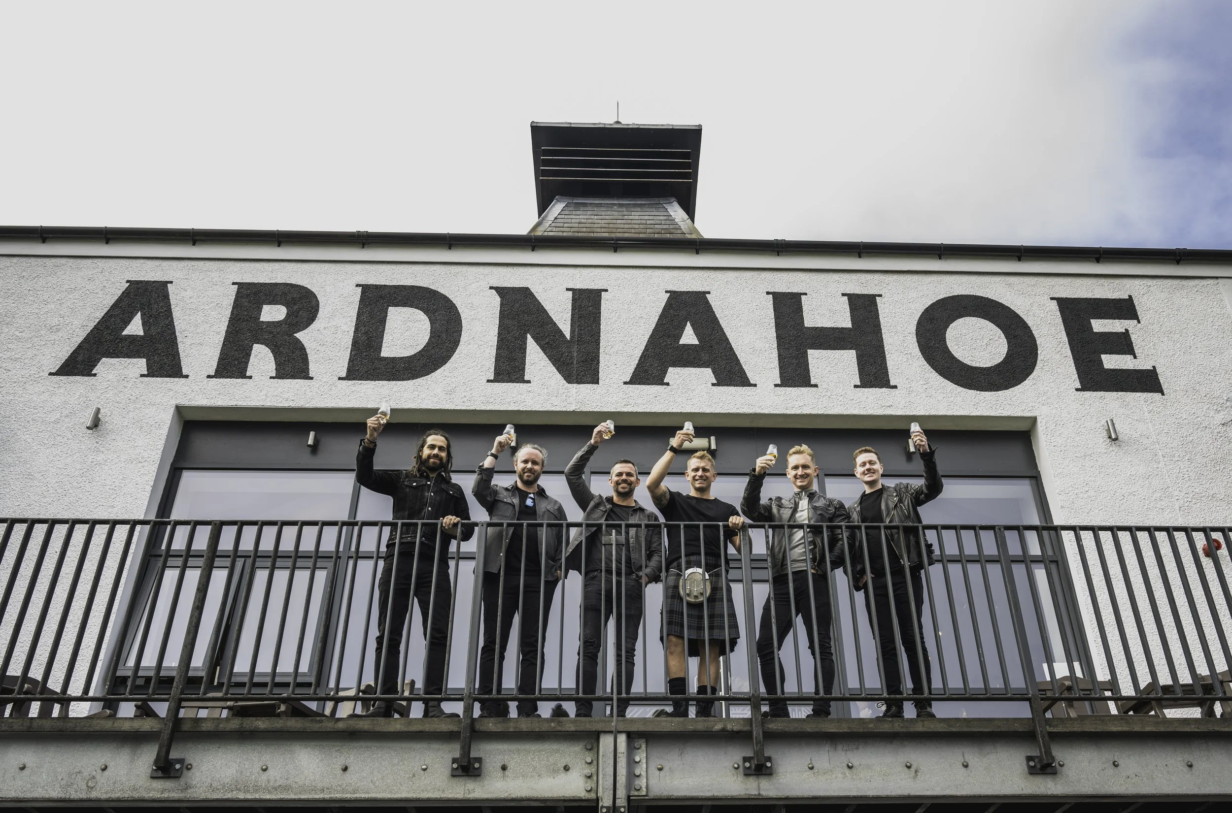 Skerryvore raise a toast to their new partnership with Ardnahoe Distillery: photo by Ardnahoe Distillery