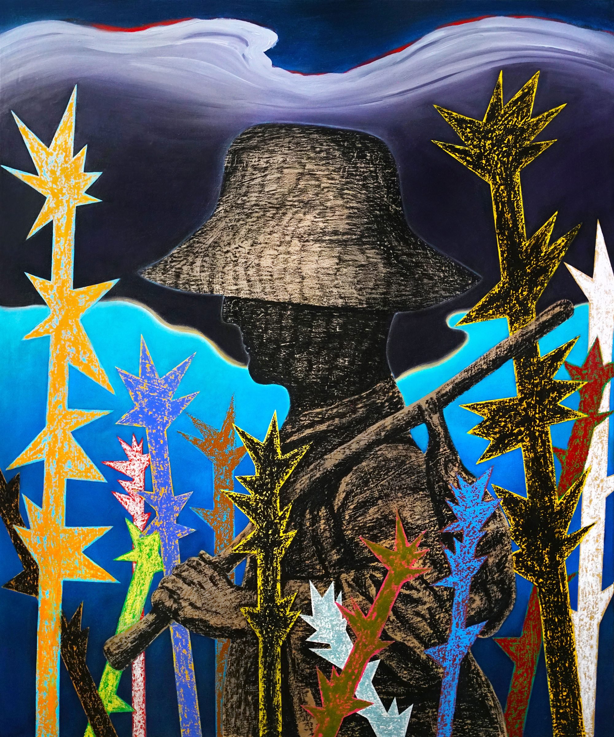 Seth Ellison | The fool | Oil and oil pastel on canvas
