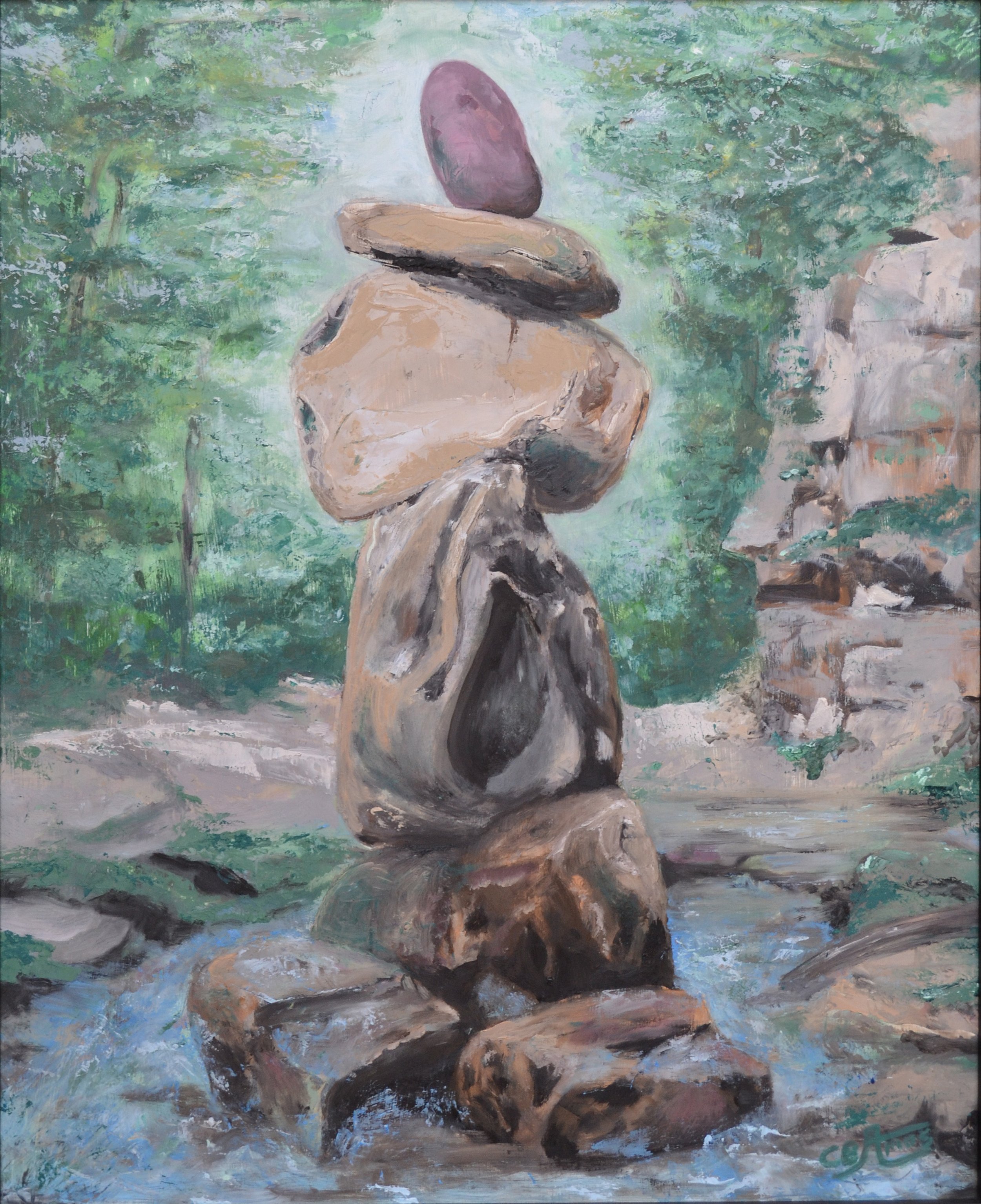 Christa Amos | Balancing Act | Oil and cold wax