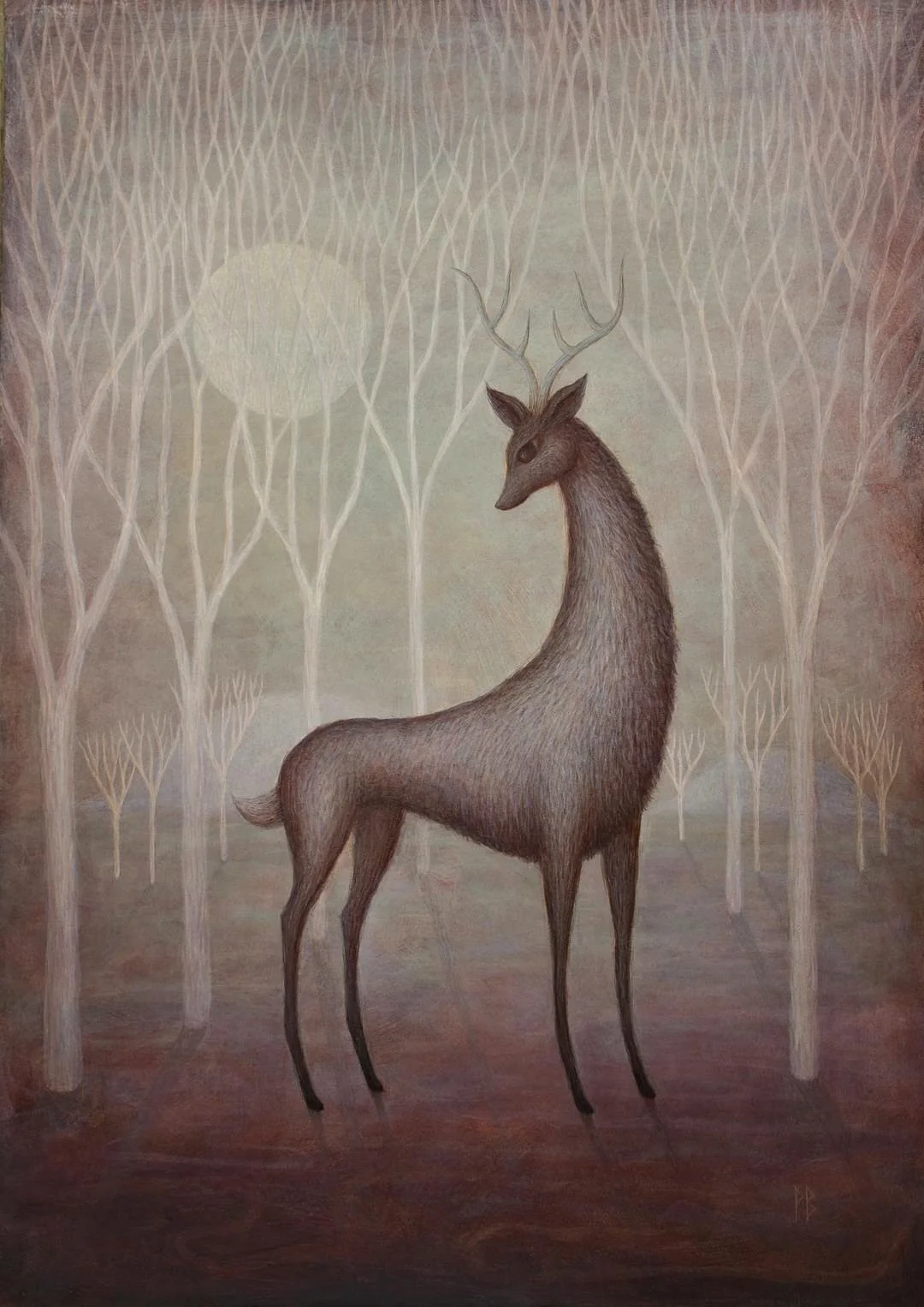 Stag, moon, ghost