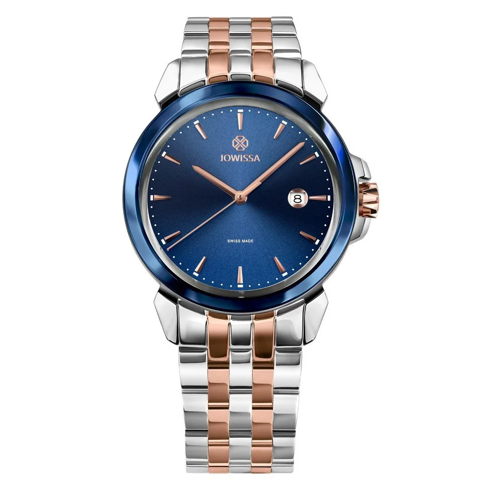 Jowissa LEWY3, Men's Swiss Quartz Watch, 22mm Band - Blue & Rose Dial