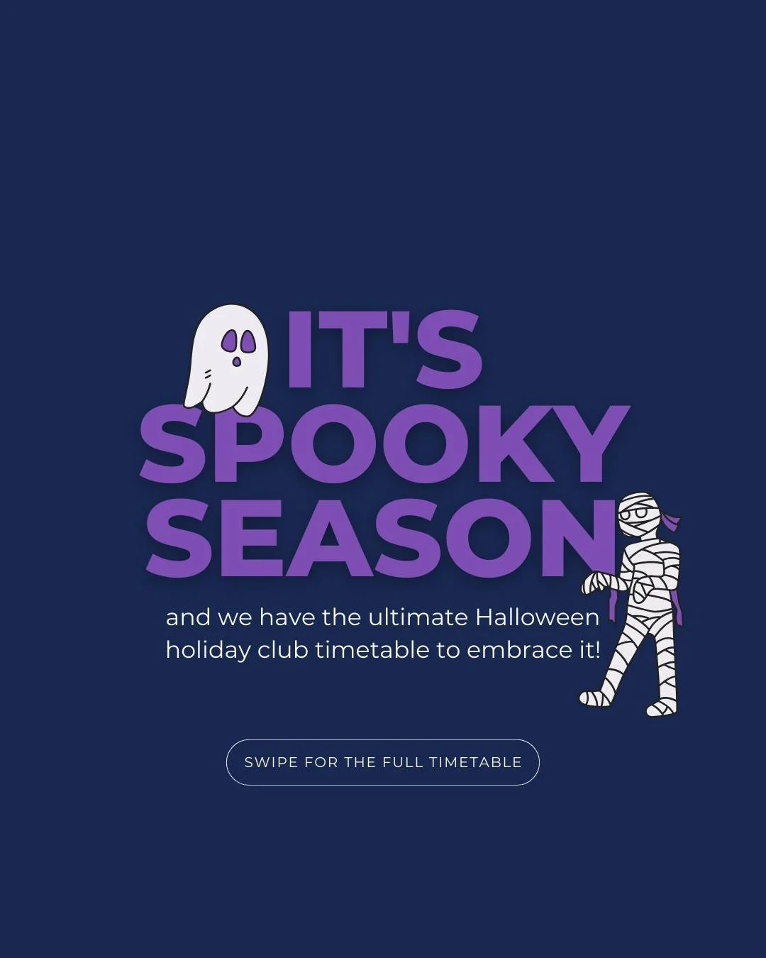 Boy oh boy have we got the Halloween holiday line up for your little ones this October half term, INCLUDING the ultimate Halloween party 🎃 take a swipe for our timetable 👉

Book your child&rsquo;s space at the holiday club nestled in the heart of L