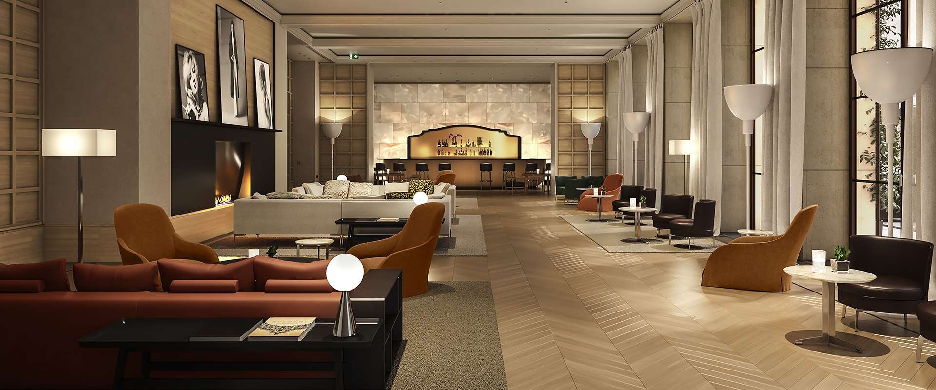 Bar & relaxation area at the Bvlgari Hotel Moscow designed by turkish construction company Ant Yapi
