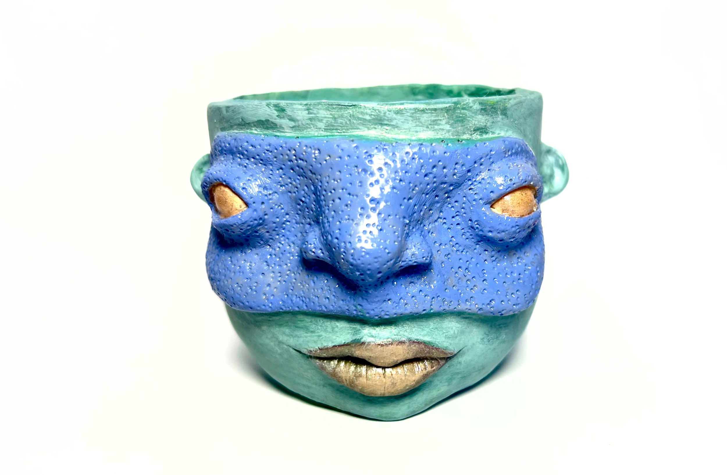 Teal Mask Pot