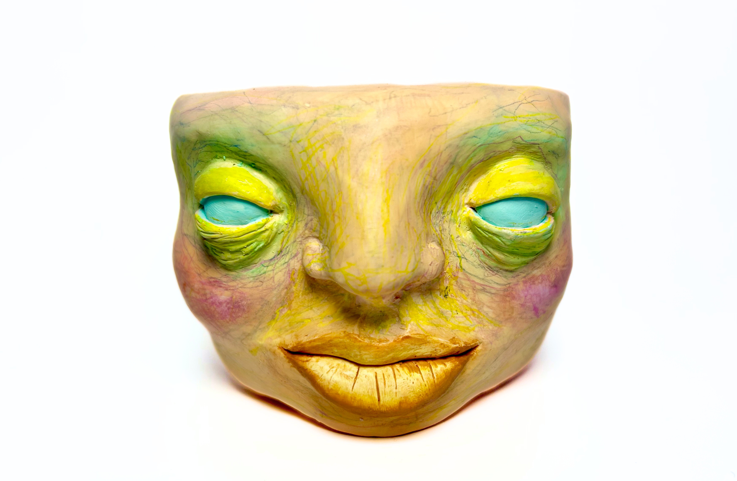 Peach Scribble Pot