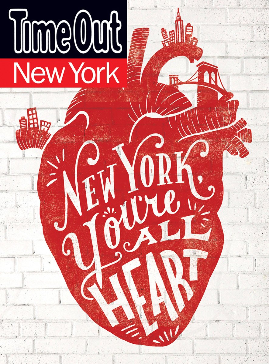 "New York, you're all heart" illustrated cover design by Lauren Hom for TimeOut New York.
