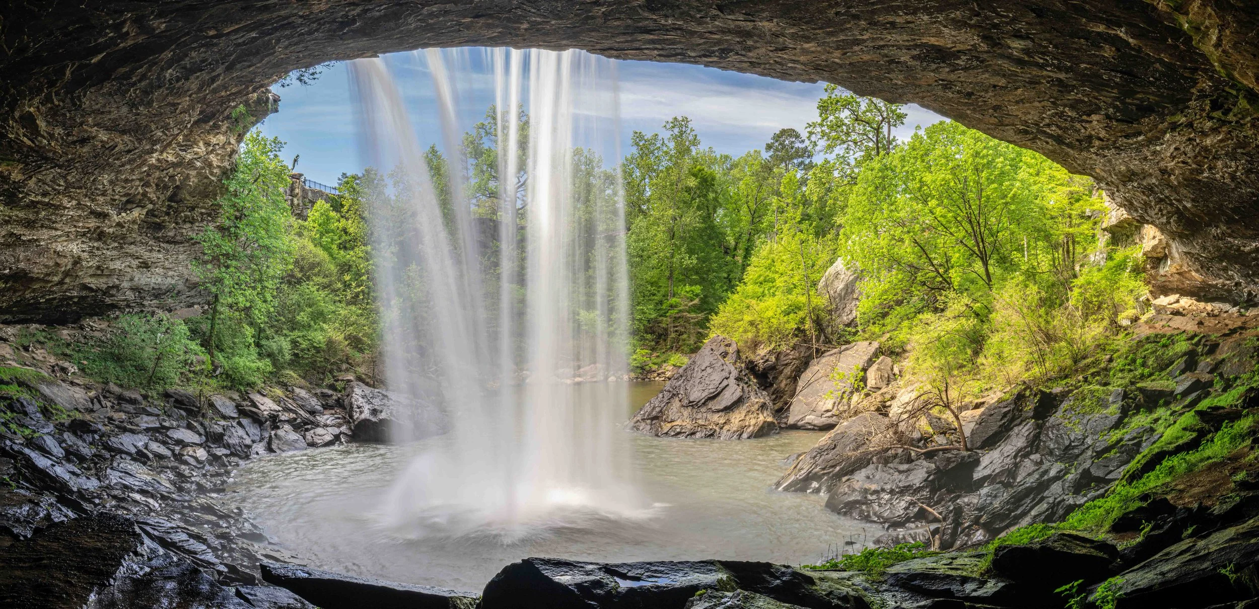Behind The Falls Pano - Naccalula Falls