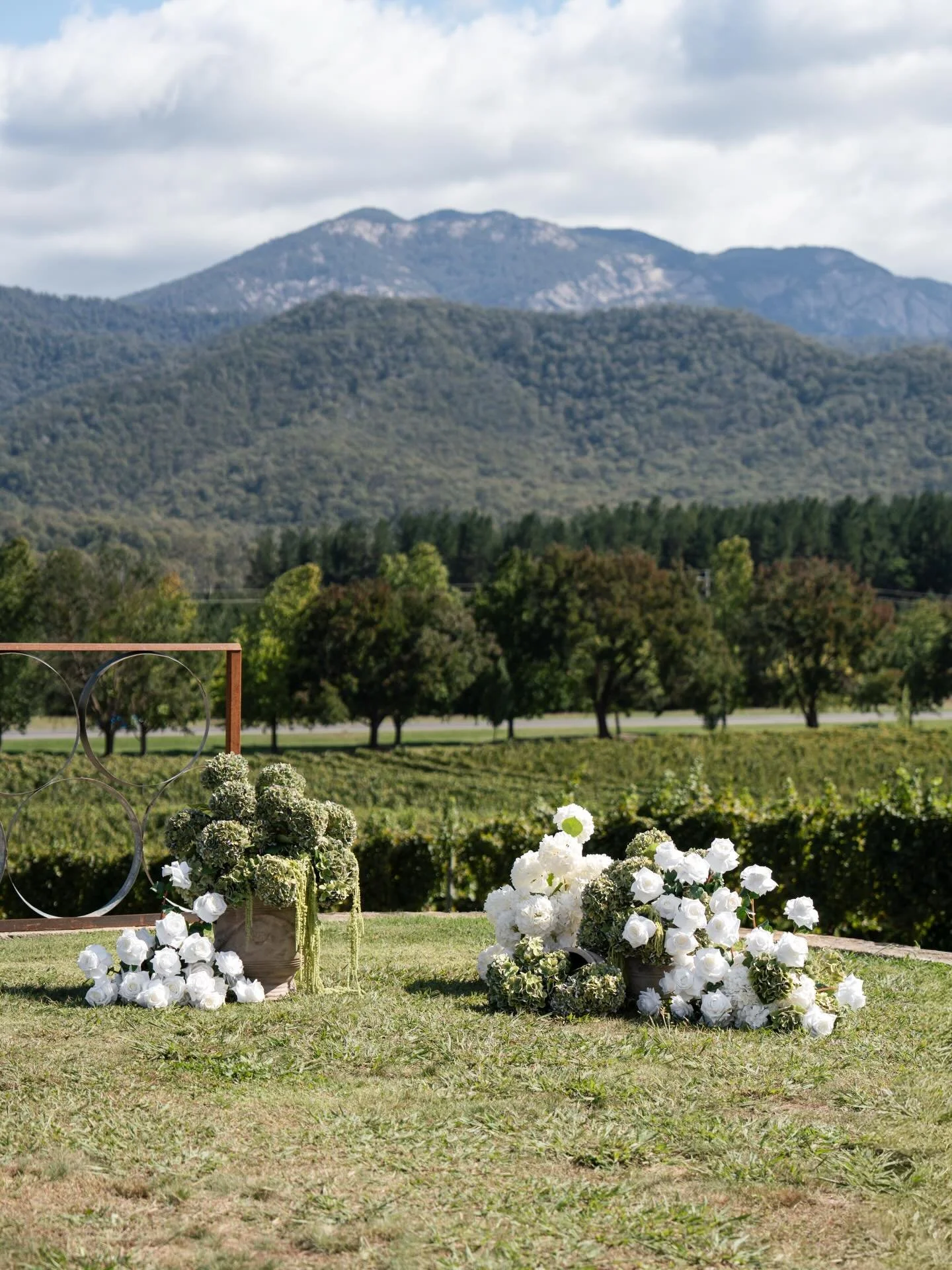 A beautiful Tuscan inspired set up for Georgia &amp; Brayden&rsquo;s wedding last weekend 🤍

📸 @augustamor.co 
@feathertop_wine 
@feathertop_events 

www.thefauxflowerbar.com
Have an event coming up? Want to hire your florals? Email us today! 

⁣

