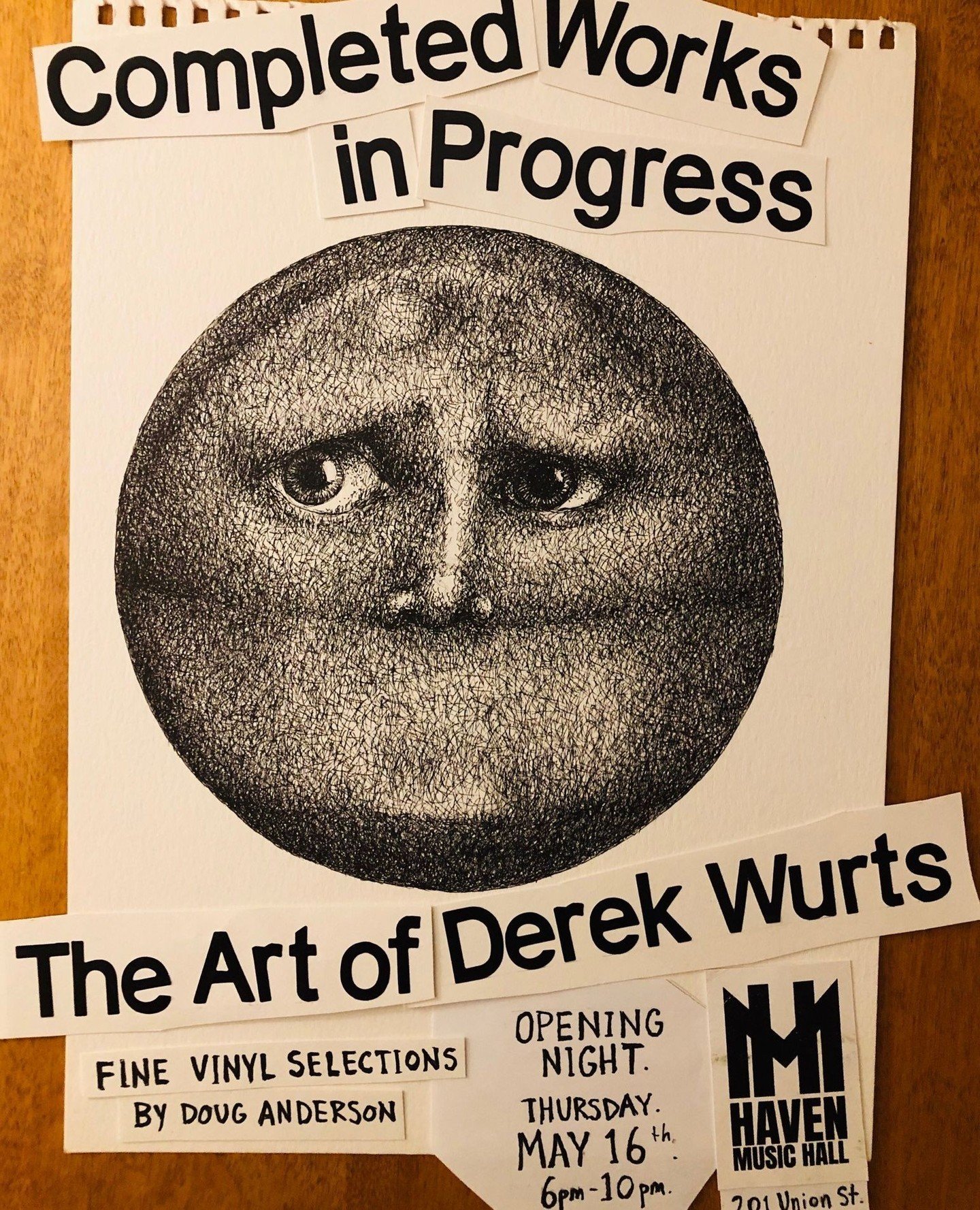 Join us to celebrate the opening of Derek Wurts' show &quot;Completed Works In Progress&quot; on May 16th from 6pm-10pm, with Doug Anderson spinning vinyl. ⁠
⁠
Derek Wurts is a multidisciplinary, self-taught artist who lives and works in Saint John, 