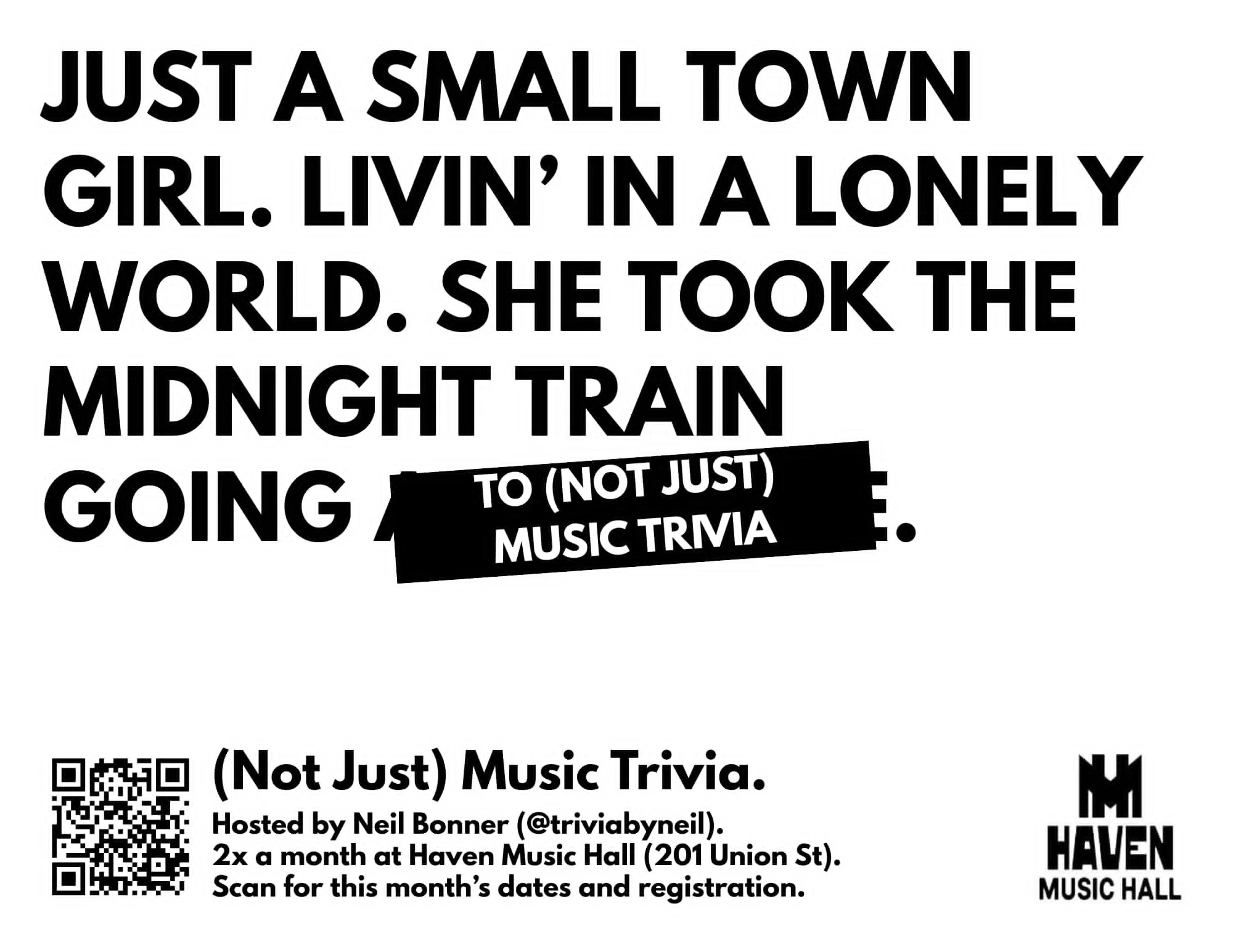 (Not Just) Music Trivia with Neil Bonner!