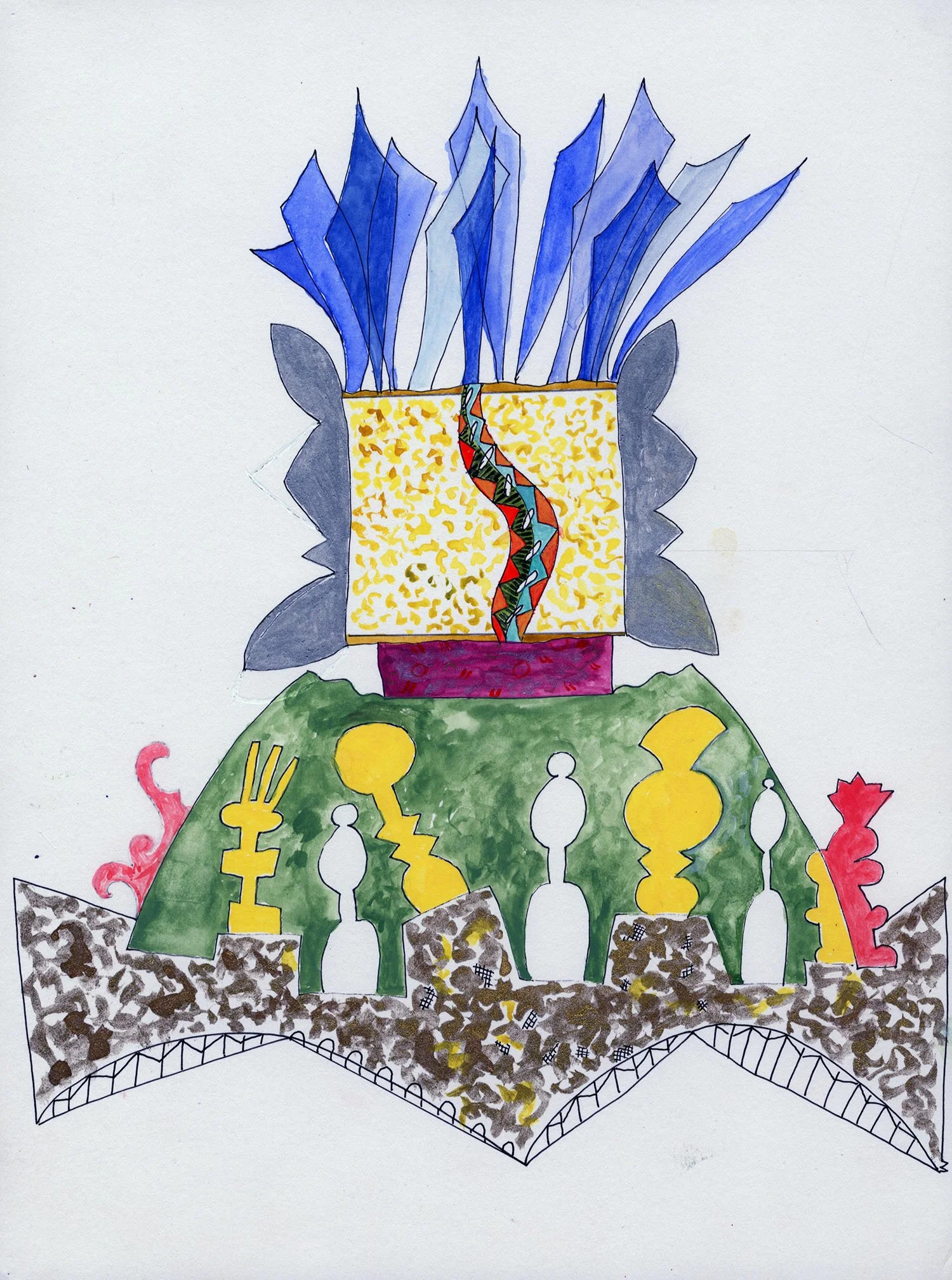 Behind Door #2, Gouache, 12 x 9 in, $540