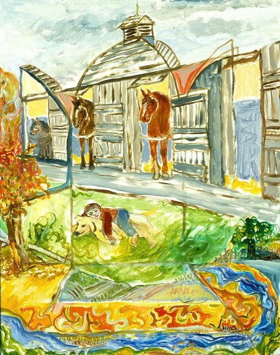 Wally And Cozy At Hillgirt, Gouache, 2001