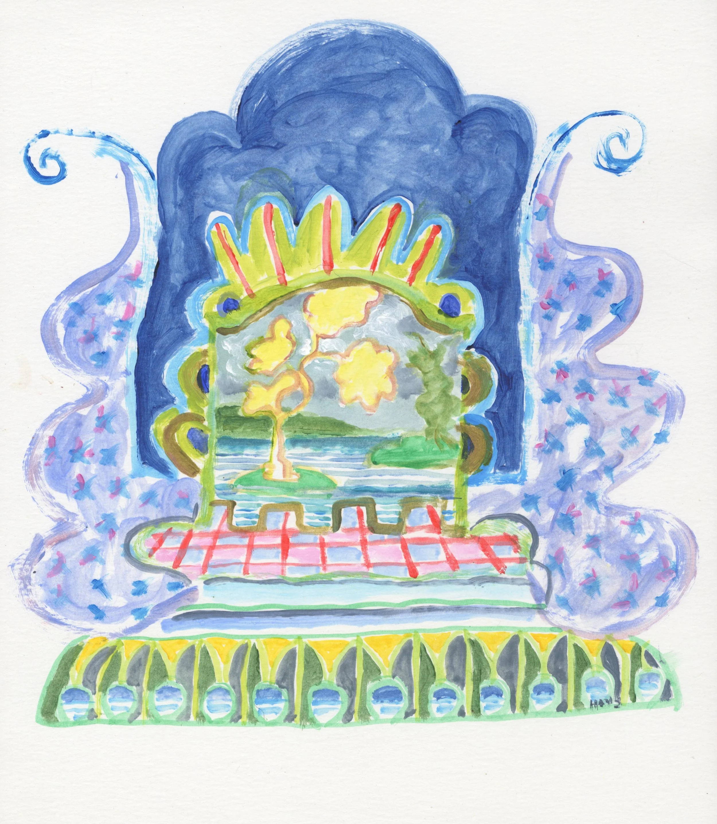 Willow on Sound, Acrylic, $360