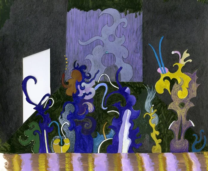 Film Festival Premiere, Gouache, 7.75 x 9 in, 2010