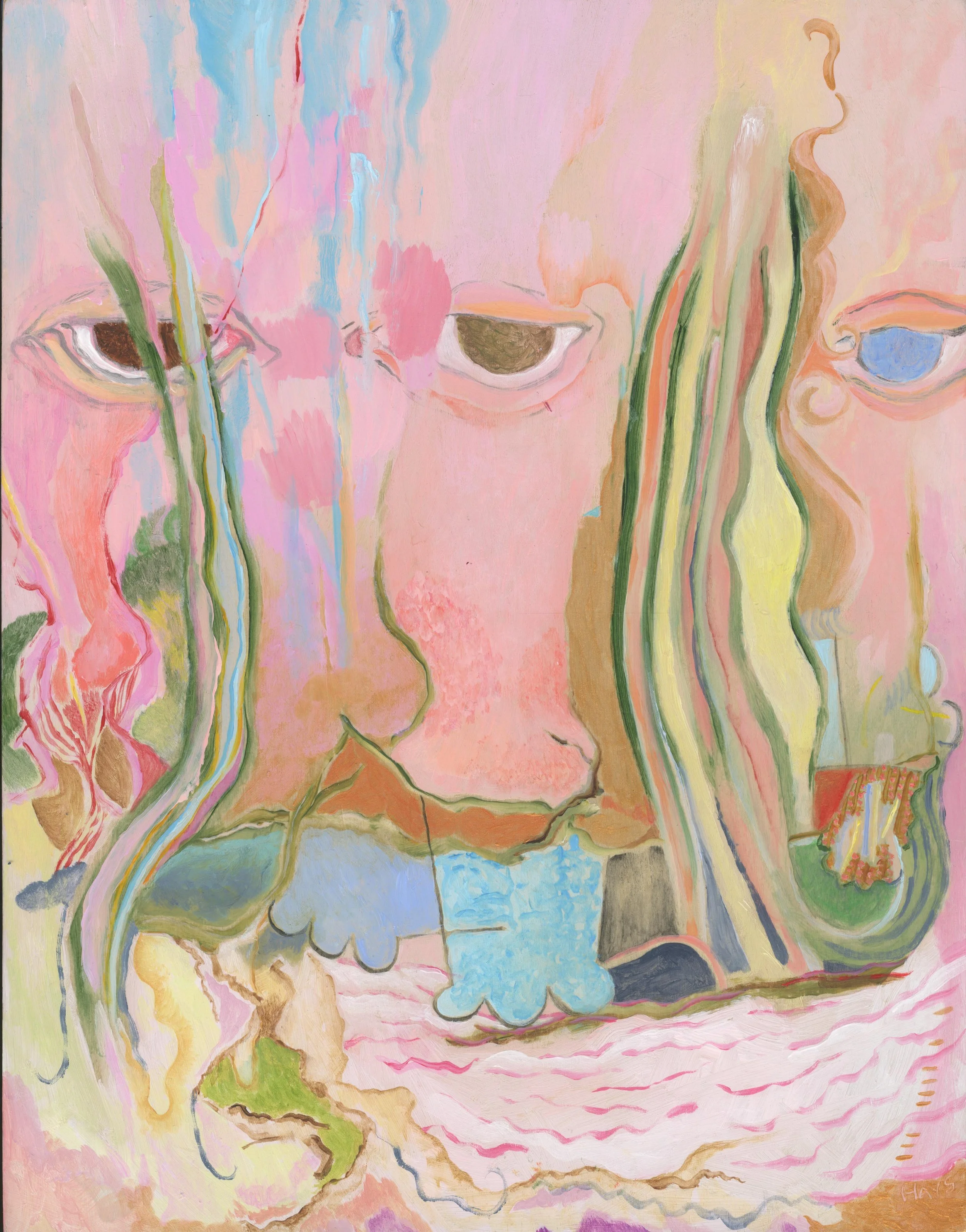 Our Guardians Are Here, Acrylic on Wood, 14 x 11 in