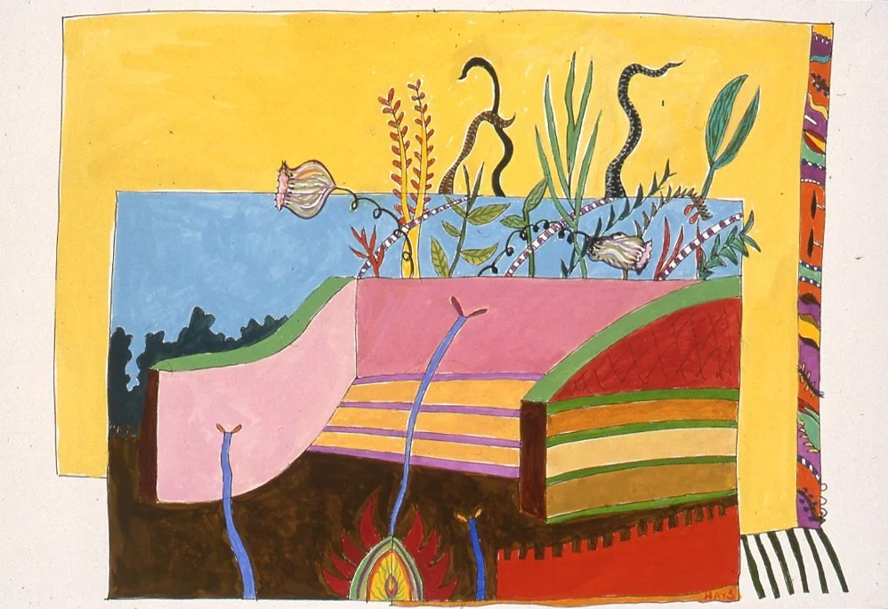 Yellow Steps, Gouache, 4.75 X 6 in, 2000