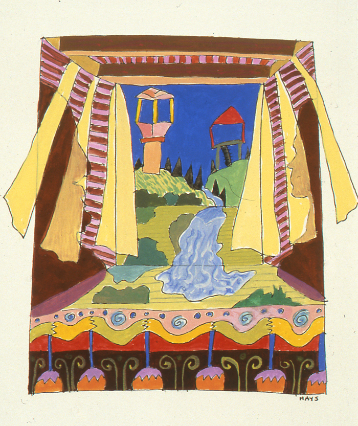 Divided Camps, Gouache, 4 X 3.25 in, 1999
