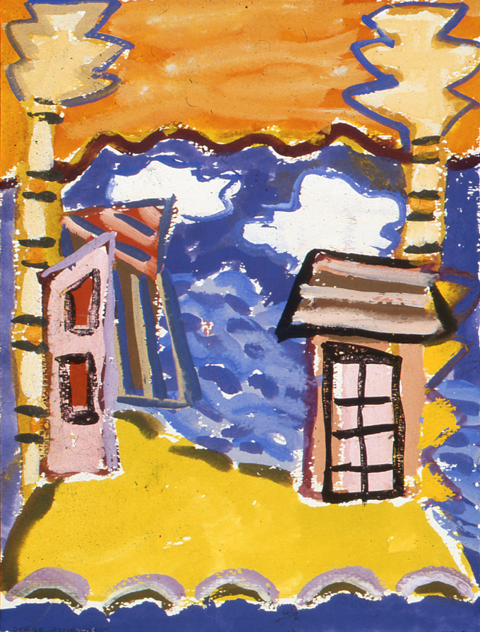Water Stage, Gouache, 12 X 9 in, 1993