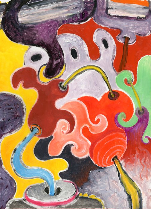 Suction & Flow, Oil on Vellum, 11.66 x 16.25 in, 2011