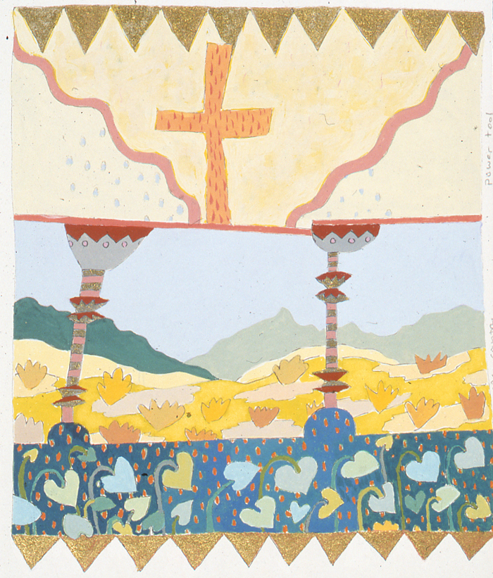 Nature Is Sacred, Gouache, 6 X 5.2 in, 1993