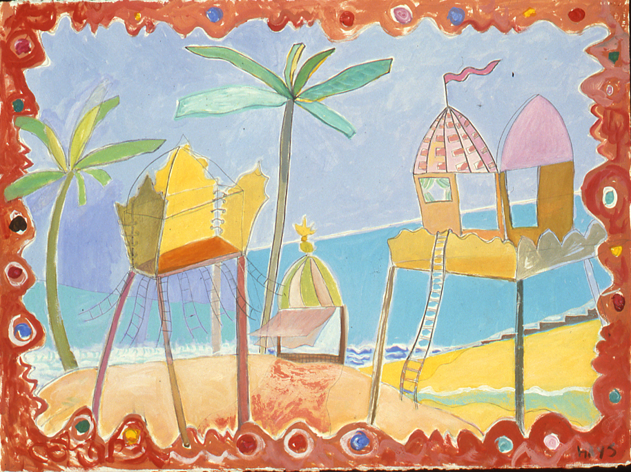 Fragile Beachware, Gouache, 22 X 30 in, 1999